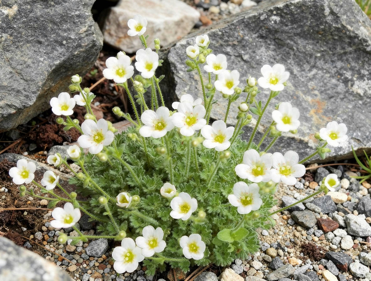 Saxifraga pubescens 'Snowcap'